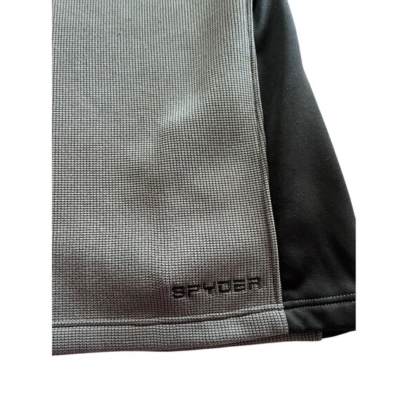 Spyder Speed Sweater Men's Medium Stretch Hooded Waffle Fleece Charcoal Gray - Picture 3 of 10